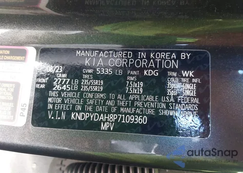 2023 Kia Sportage Plug-In Hybrid X-Line from USA, damaged, VIN KNDPYDAH8P7109360